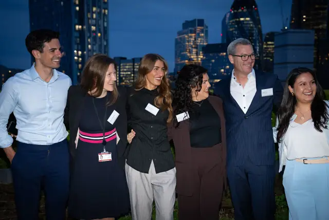 Guests on the terrace at the Q1 2026 launch, hosted by A&O Shearman
